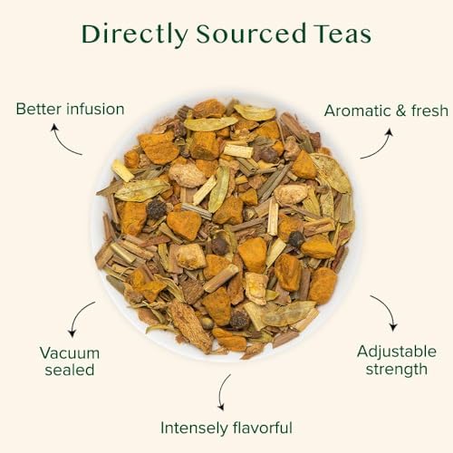VAHDAM, Turmeric Spice Herbal Tea (50+ Cups, 3.5 oz) Caffeine Free, Non GMO, Gluten Free | 100% Pure Herbal Tisane - Savory & Spicy | Whole Loose-Leaf, Vacuum Sealed for Freshness