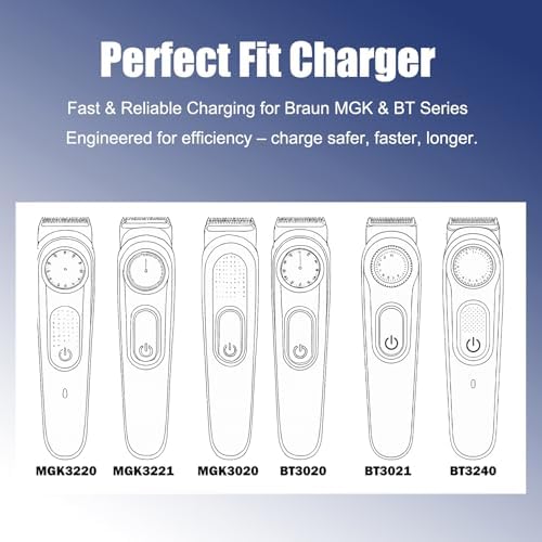 2.3V USB Charger Replacement for Braun 5513 5516 MGK3010 MGK3020 MGK3021 MGK3025 MGK3210 MGK3220 MGK3221 MGK3321 MGK3225 MGK3921, 3.3FT Electric Shaver Beard Trimmer