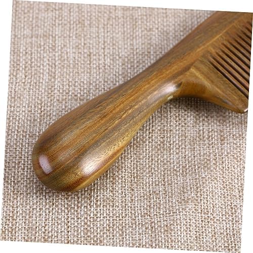 Ipetboom Sandalwood Hair Comb 7.87 Inch Wooden Scalp Massage Comb with Thick Handle Anti-Static Close Teeth for Hair Care and Daily Use