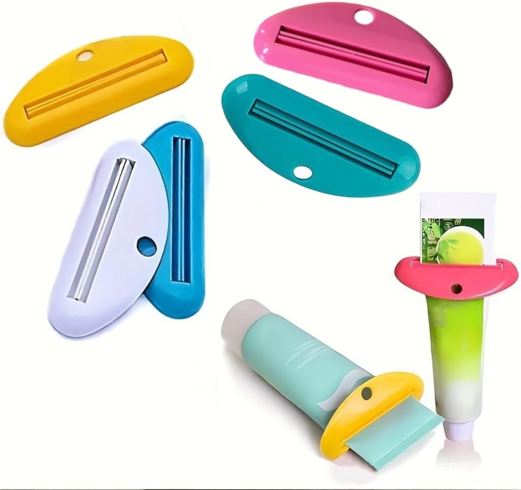 5PCS Toothpaste Tube Squeezer Reusable Toothpaste Tube Portable Rolling Holder Squeezer for Bathroom Home Saving Toothpaste Facial Cleanser Creams Bathroom Accessories
