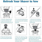 SH60 Replacement Heads Compatible with Philips Series 6000 S6xxx, S6880/81, S6810/82, S6850/85,Compatible with Norelco Shaver Cleaning Brush S6xxx Series 6Pcs with Cleaning Brush