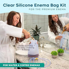 Premium Enema Kit 2 Quart Clear Silicone Bag for Enemas for Colon Cleanse for Women and Men - 6.75 Foot Hose, 7 Tips, Reusable Enema Kit