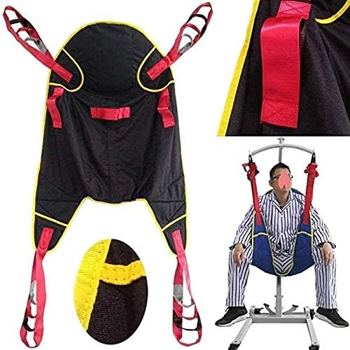 Patient Transfer Belt Lift Sling Reusable Patient Sheet Double Sided Nylon Fabric Load 507 Lbs for Hip Waist Supports Thigh Lifters,Black