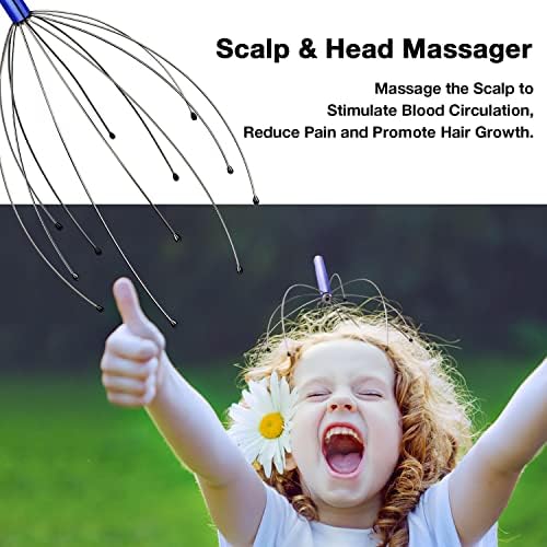 HOFASON Head Scratcher Stocking Stuffers for Adults Women Men Teen Girls Boys, 4pcs Head Massager Scalp, Funny White Elephant Gifts, Christmas Gifts for Mom Dad Him Her Birthday Valentines Gift Prizes