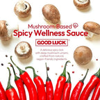 GOOD LUCK Mushroom Hot Sauce, Spicy Chili Oil and Chili Paste with High-Grade Instant Mushroom Sauce, Chopped Chili Sauce,Fresh Pepper,Soybean,Garlic,6 Cans