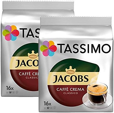 Tassimo Jacobs Caffè Crema Classico, Pack of 2 (2x16 servings)