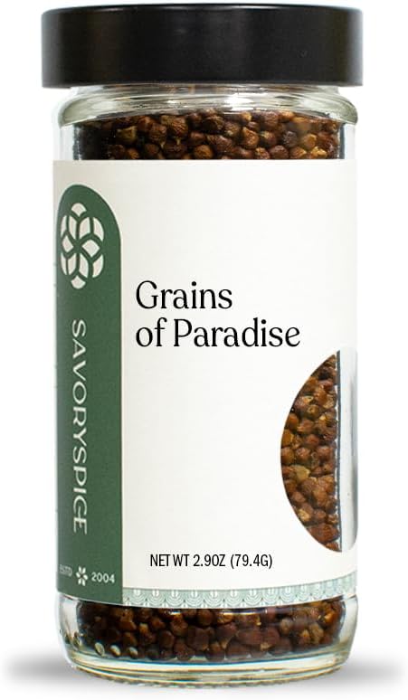 Savory Spice Grains of Paradise (2.8 oz) - Whole Alligator Pepper Seeds - Authentic Melegueta Pepper for Grinding, Finishing, and Cooking