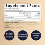 NatureBell Biotin 10000mcg + Hyaluronic Acid 25mg | 360 Coconut Oil Softgels, Premium Biotin Supplement for Hair Skin and Nails*