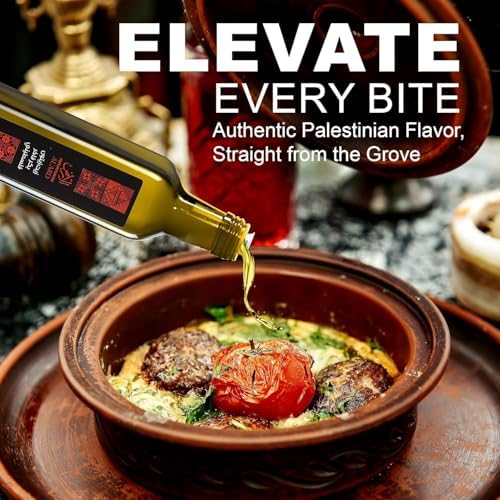 Al'Ard Palestinian Extra Virgin Olive Oil, 250ml Cold Pressed Olive Oil from Palestine, Smooth Balanced Flavor, Premium EVOO, 8.45 Fl Oz Glass Bottle