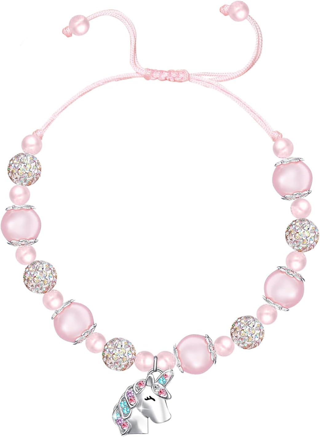 M&Ostyle Magical Unicorn Bracelet for Girls，Pink Bracelet Unicorn Jewelry Gifts for Girls Daughter Granddaughter Niece Birthday Christmas