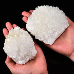 JIC Gem Natural White Quartz Crystal Cluster Geode Druzy Healing Stone Home Decoration Gemstone Specimen Large 1pc 1.1-1.54 lb