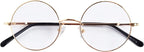 Bestum Retro Round Optical Spring Hinge Metal Glasses Frame Clear lens