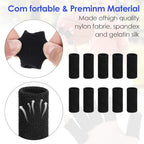Dimeho 10 Pcs Finger Sleeves Protectors, Sport Finger Splints Elastic Thumb Splint Brace for Finger Support Finger Sleeves Compression Aid for Relieving Pain Arthritis Finger (Black)