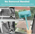 5 Pack Window Cleaning Brush Tool Kit, Dry and Wet Use Window Mesh Screen Cleaner, Detachable Handle, Multi-Functional Window Track Cleaning Brush for Window Sills and Grooves