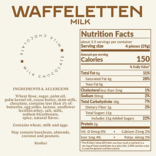 Bahlsen Waffeletten Milk Chocolate Dipped Cookies - Delicate wafer rolls dipped in milky European chocolate - 3.5 oz boxes (12 boxes)