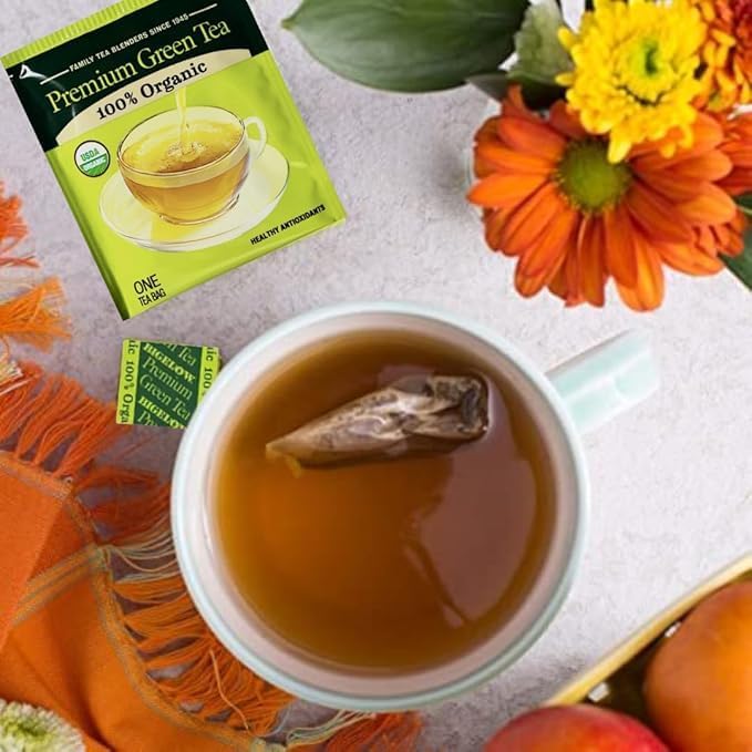 Premium Bigelowwss Organic Green Tea – 140 Individually Wrapped Tea Bags – Fresh, Smooth Taste – Daily Tea for Energy & Wellness – Long-Lasting Value Pack