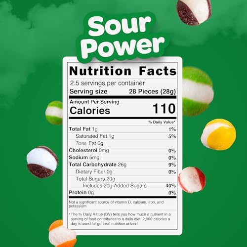 Freezy Peazy Freeze Dried Candy. Sour Power Crunch. Tangy Fruit Flavor. No Melt Crispy Sour Candy Snack with Sweet and Tart Zing. Colorful Crunchy Treat. Shelf Stable. 2.5 oz. (Pack of 6)