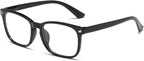 Lanomi Reading Glasses Rectangle Blue Light Blocking Eyeglasses Spring Hinge Stylish Lightweight Plastic Reader for Women Men