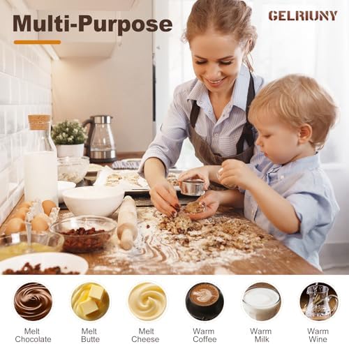 2026 Upgrade Chocolate Melting Pot,2x1L Chocolate Melting Machine with Candy Dipping Tools,Electric Chocolate Tempering Machine for Chocolate,Candy,Butter Making Warming Coffee Milk Wine(80W, 110V)