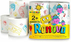 Renova Kids Toilet Paper 4 Rolls Pack - 3 Ply - 160 Sheets per Roll - Soft, Playful, and Ready for Any Bathroom Adventure - Make Potty Time Fun