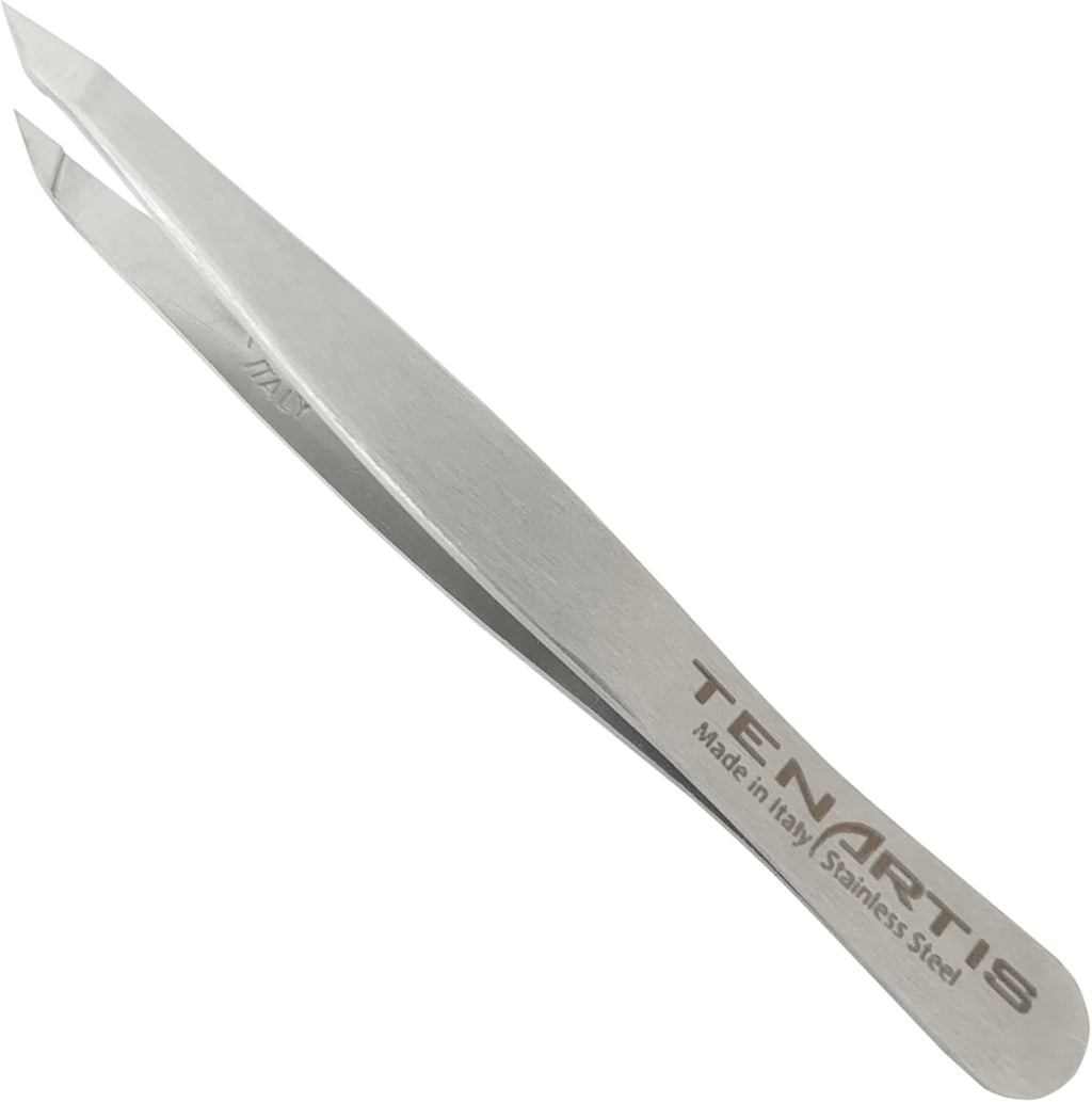Pointed Slant Hair Tweezers Stainless Steel - Tenartis Made in Italy