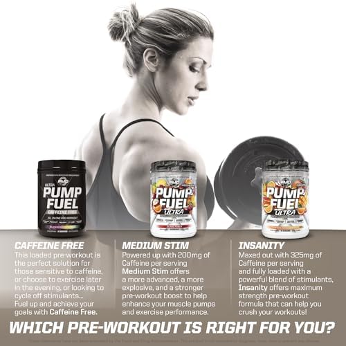 PMD Sports Pump Fuel Ultra Insanity - Premium Pre Workout Powder & Muscle Pump, Greater Focus, Endurance & Recovery, Premium Creatine, Arginine & Beta Alanine - Strawberry Slam (30 Servings)