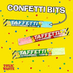 TOXIC WASTE - TAFFETTI - Green Apple Sour Taffy with Crunchy Confetti Bits – Extreme Sour Chewy Candy – Novelty Fun Snack for Kids & Adults – 2.5 oz