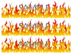 Cake Fire Flames Icing Sheets Strips For the sides