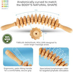 Bruizex Wood Therapy Massage Tool, Lymphatic Drainage Massage Roller Stick - Leg, Back & Thigh Muscle Roller for Post Liposuction & Fibrosis Treatment, 360 Lipo, Tummy Tuck & BBL, Lipo Foam