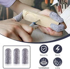 20 Pcs Finger Cots Cut Resistant Protector Reusable Fingertip Gloves Cover Large Finger Nail Sleeves Fabric Thumb Protection Guards Kitchen Hand Sewing Food Cutting Sculpture Carving Work Supplies