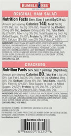 Bumble Bee Snack On The Run! Protein Snack Pack - Ham Salad with Crackers - 8g Protein per Box - Ready to Eat Easy-Open Can (Pack of 1)