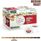 New England Coffee Single Serve Pods, Breakfast Blend Medium Roast 10 Count (Pack of 6)