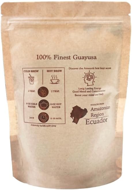 Organic Guayusa Tea - Natural Energy, Ecuadorian Loose Leaf, 04oz, Caffeine Content, Premium Selection, Enhanced Experience Blend.