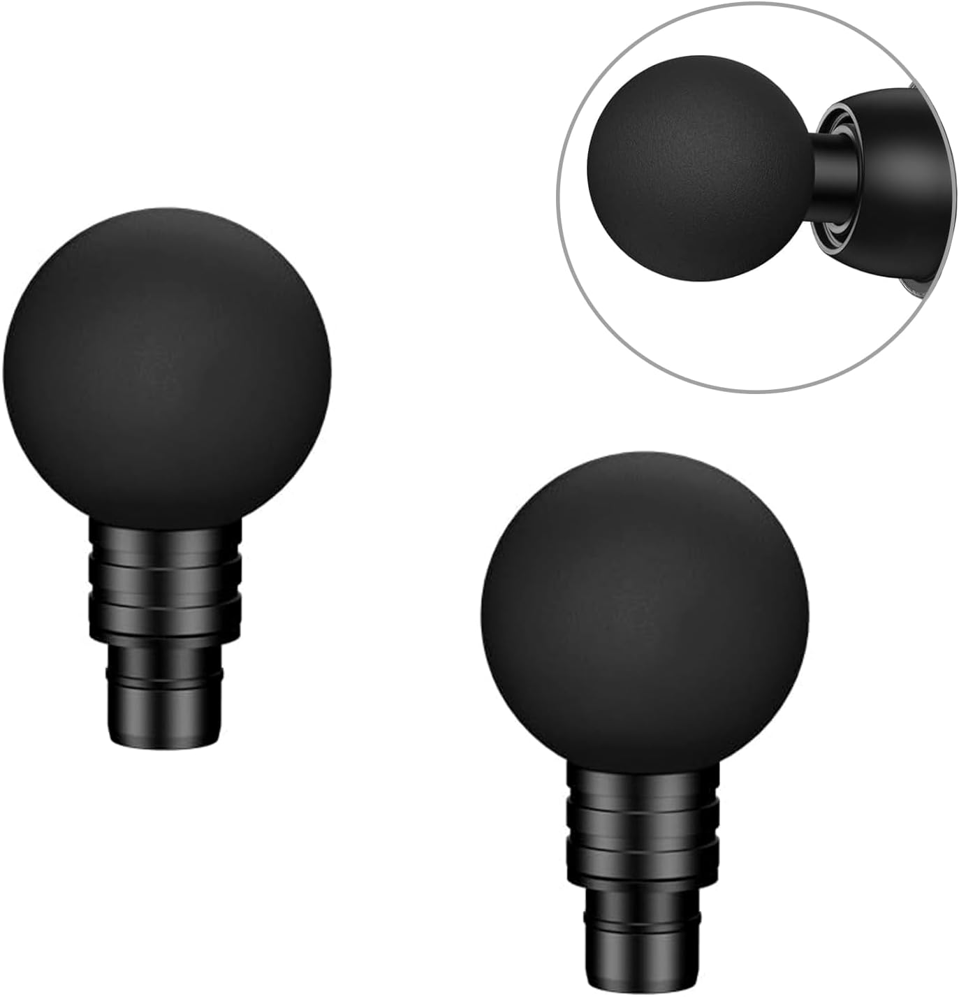 Massage Gun Heads, 2 PCS Round-Heads Replaceable Massage Attachments, 0.75 Inch Diameter Massage-Gun-Attachments, 19mm Diameter Muscle Massager-attachments for Back Massager Exchanging