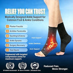 ABIRAM Ankle Brace for Men & Women - Adjustable Compression Sleeve with Wrap for Sprained Ankle, Plantar Fasciitis, Achilles Tendonitis - Breathable Support for Running, Volleyball, Basketball - L