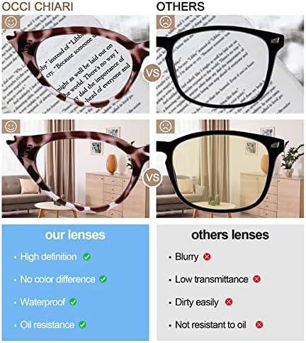 OCCI CHIARI Cat Eye Reading Glasses for Women Cateye Stylish Readers Glasses 100 125 150 175 200 225 250 275 300 350