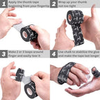 WARM BODY COLD MIND 1.85" Weightlifting Thumb Tape - Hook Grip Tape for Powerlifting, Cross Training, Gym Tape, Workout, Weight Lifting Tape, Athletic Finger Wrap (Mix V1 3 Rolls)