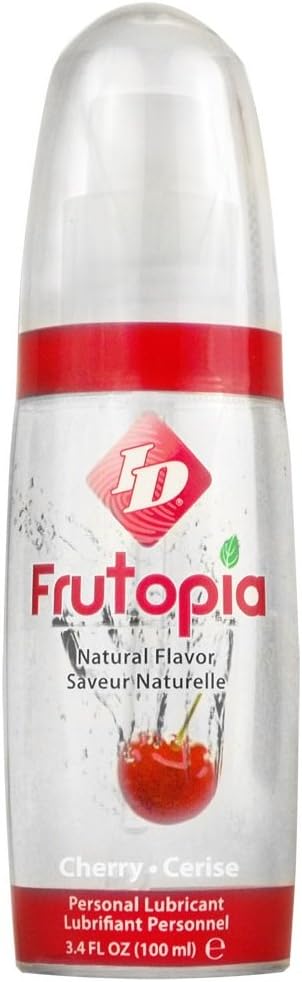 ID Lubricants Frutopia Personal Lubricant - Cherry Flavored, Water Based Lube, 3.4 Fl Oz Bottle, Assorted