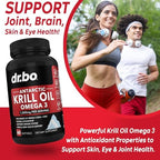Krill Oil Omega 3 500mg - Antarctic Krill Oil 1000mg Softgels Capsules EPA, DHA, Astaxanthin, Phospholipids - Omega 3 Fatty Acids Supplements, Natural Pure Supplements for Women & Men - 60 Softgels