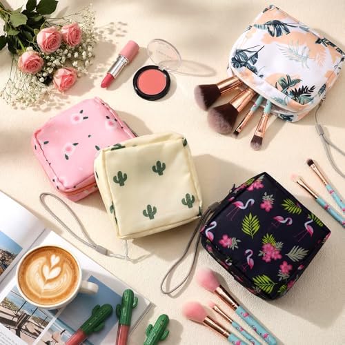 Paterr 12 Pcs Sanitary Napkin Storage Bag Set Including Portable Period Pouch Hand Wrist Strap Lanyard String Holder Tampons Holder Pouch First Period Gift for Purse Teen Girls (Chic Style)