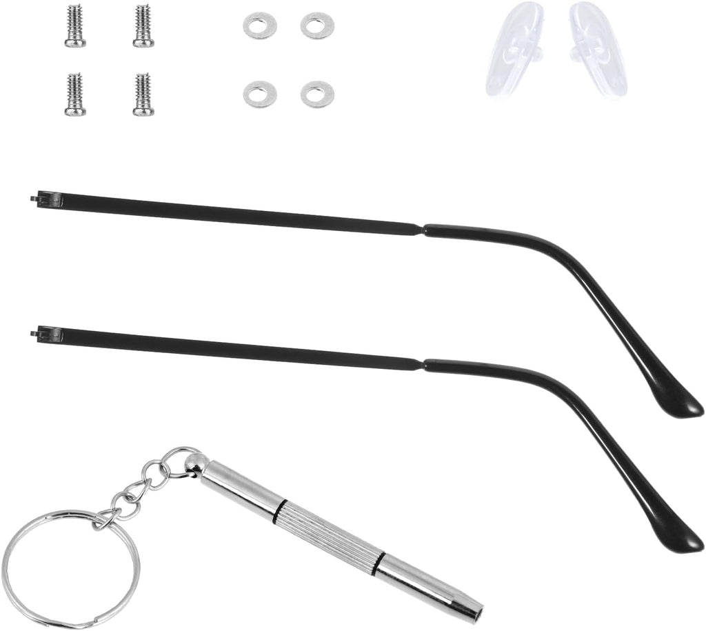 Black Glasses Arm Replacement Metal Thin Eyeglass Legs Replacement Eyeglasses Repair Legs 3mm Wide Single Teeth Sunglasses Arm Glasses Temple Eyewear Frame Temple Accessory