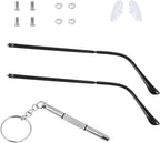 Black Glasses Arm Replacement Metal Thin Eyeglass Legs Replacement Eyeglasses Repair Legs 3mm Wide Single Teeth Sunglasses Arm Glasses Temple Eyewear Frame Temple Accessory