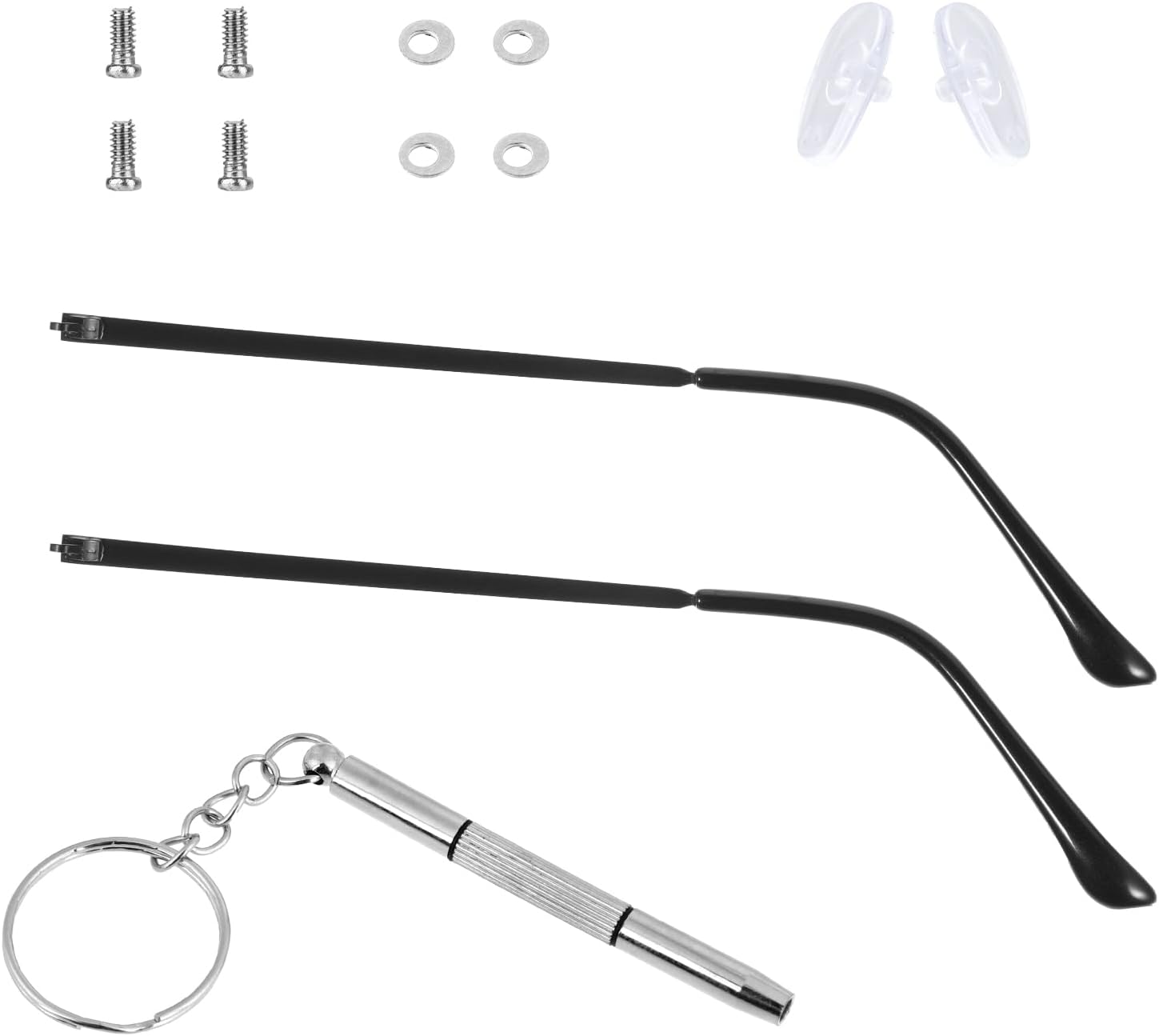 Black Glasses Arm Replacement Metal Thin Eyeglass Legs Replacement Eyeglasses Repair Legs 3mm Wide Single Teeth Sunglasses Arm Glasses Temple Eyewear Frame Temple Accessory