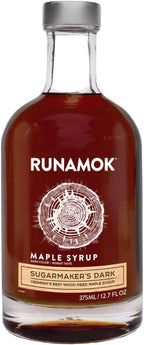 Runamok Maple Syrup Sugarmaker's Dark - Grade A Vermont Maple Syrup, Dark Color, Robust Taste | Pure Wood Fired Maple Syrup & 100% Natural | Classic Breakfast & Pancake Syrup | 12.68 Fl Oz (375mL)