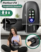 Lunix LX31 FSA Rolling Hand Massager, Heat + Compression + Kneading, Smart Memory, Cordless Rechargeable, Charcoal Black