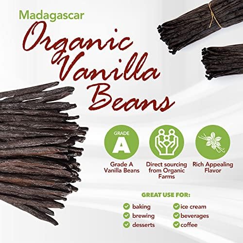 50 Organic Grade A Madagascar Vanilla Beans. Certified USDA Organic for Extract and All Things Vanilla. ~5" by FITNCLEAN VANILLA. Bulk Fresh NON-GMO Pods.