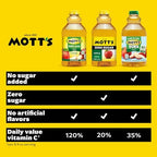 Mott's Zero Sugar Apple Juice Drink, 8 fl oz bottles, 24 Count (4 Packs of 6), Apple Flavor, Excellent Source of Vitamin C