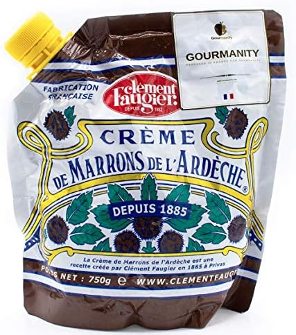 Clement Faugier Chestnut Spread From France 26.4 oz (Pack of 2) Chestnut Jam Pouch | Creme De Marron Chestnut Puree | Chestnut Paste French | Gourmet Chestnut Cream, Kosher | Produced For Gourmanity