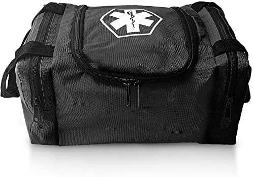 ASA TECHMED First Aid Responder EMS Emergency Medical Trauma Bag EMT, Fire Fighter, Police Officer, Paramedics, Nurse, Black