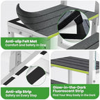 RV Steps with Handrail (26"-38"), Dual-Side Setup, Portable 2-Step RV Stairs with Wide Anti-Slip Mats, Ideal for RVs, Porches, Hot Tubs, Pools, and Pets